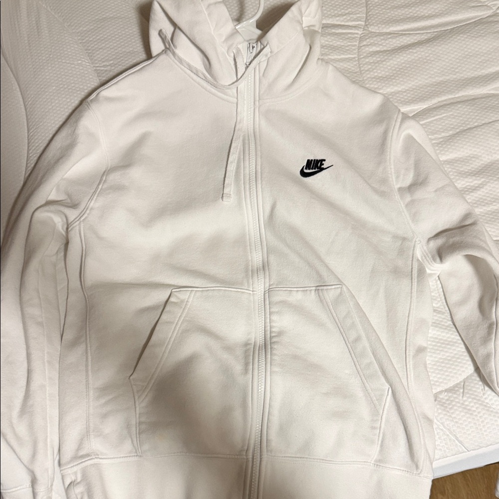 Nike Classic White Zip-Up Hoodie